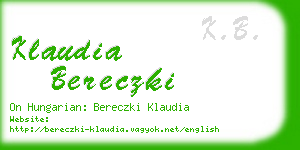 klaudia bereczki business card